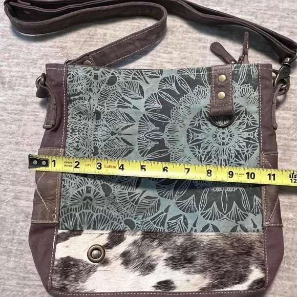 Myra Bag Crossbody Purse Cowhide & Canvas Boho Western‎ Style - Picture 3 of 6